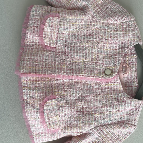 Janie and Jack Pink Tweed jacket - Picture 2 of 5